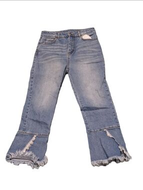 Design Lab Lord & Taylor Raw Hem Fringe Jeans Size Small